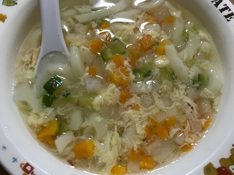 【離乳食】野菜たっぷりおろし卵とじうどん